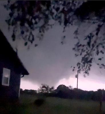 This photo of the devastating tornado that came through Holdenville Saturday night was shared by Johnny Valdez.